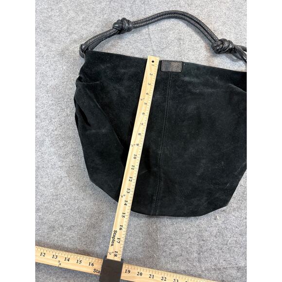 Seqouia Suede Hobo Shoulder Bag Knotted Leather Strap Minimalist Purse 90s Y2K - Picture 5 of 8